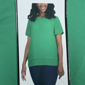 Hilary Radley Women's L Blouse Green e0092